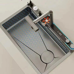 RUMO Multifunctional Honeycomb Nano Black Undermount Sink 75 x 46cm