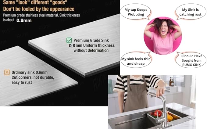 RUMO Echo Nano Black Anthracite Stainless Steel Kitchen Sink