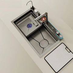 RUMO Multifunctional Honeycomb Nano Black Undermount Sink 75 x 46cm